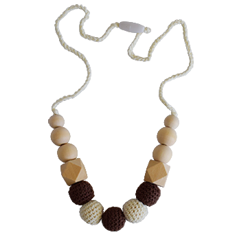 Natural teething necklace for mom, safe teething necklace for baby to chew on, organic teething necklace, wood teething necklace.