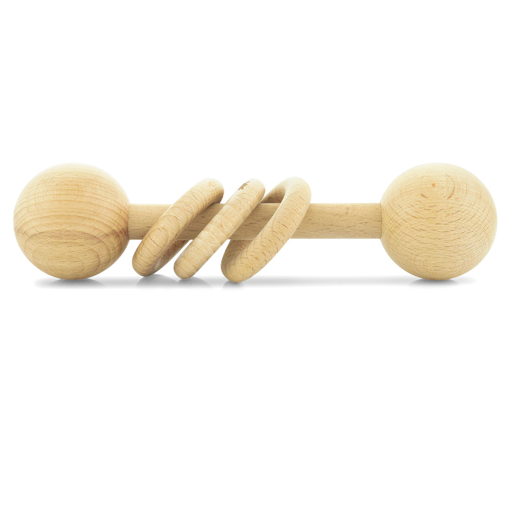 Classic baby rattle wood rattle wooden rattle organic teething baby teething wood toy 